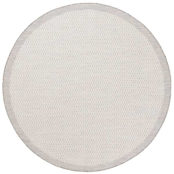 Safavieh Beach Contemporary Round Area Rug - Luxurious Plush Design For Indoor/Outdoor Elegant Spaces Ivory ,Light Grey Polypropylene Bhs404a-9