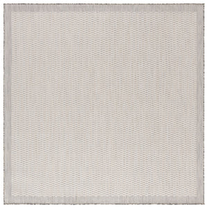 Safavieh Beach Contemporary Round Area Rug - Luxurious Plush Design For Indoor/Outdoor Elegant Spaces Ivory ,Light Grey Polypropylene Bhs404a-9