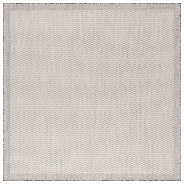 Safavieh Beach Contemporary Round Area Rug - Luxurious Plush Design For Indoor/Outdoor Elegant Spaces Ivory ,Light Grey Polypropylene Bhs404a-9