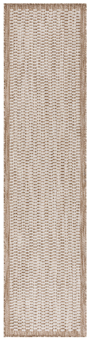Safavieh Beach Contemporary Round Area Rug - Luxurious Plush Design For Indoor/Outdoor Elegant Spaces Brown ,Ivory Polypropylene Bhs404t-8