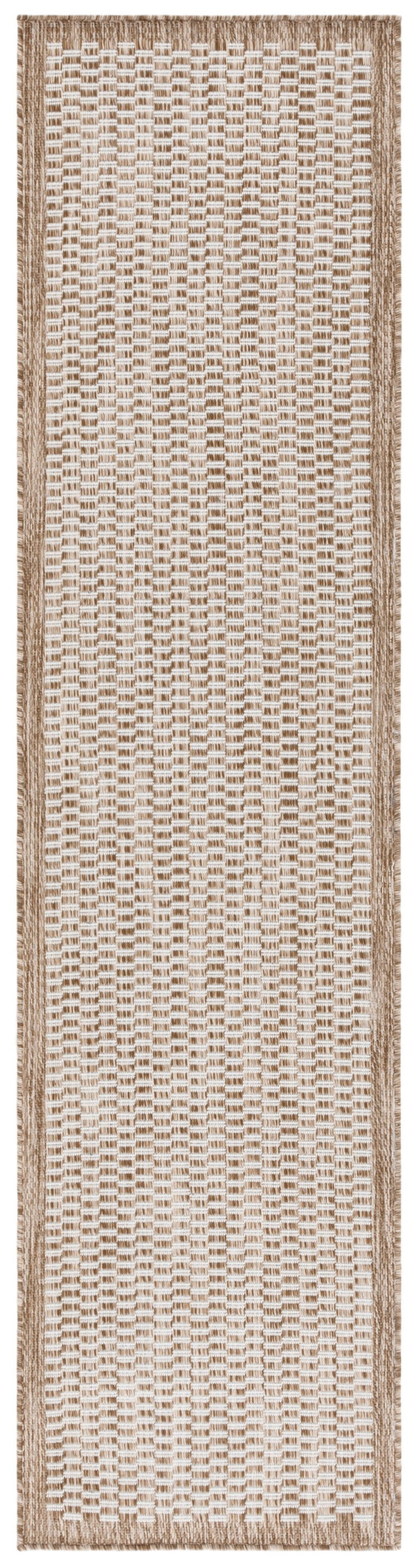 Safavieh Beach Contemporary Round Area Rug - Luxurious Plush Design For Indoor/Outdoor Elegant Spaces Brown ,Ivory Polypropylene Bhs404t-8