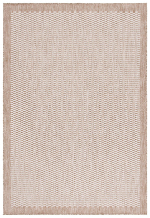 Safavieh Beach Contemporary Round Area Rug - Luxurious Plush Design For Indoor/Outdoor Elegant Spaces Brown ,Ivory Polypropylene Bhs404t-8