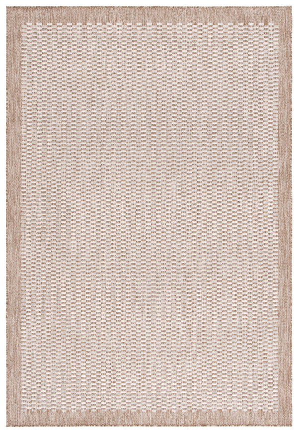 Safavieh Beach Contemporary Round Area Rug - Luxurious Plush Design For Indoor/Outdoor Elegant Spaces Brown ,Ivory Polypropylene Bhs404t-8