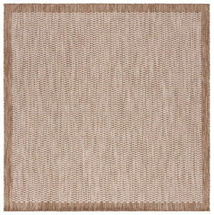 Safavieh Beach Contemporary Round Area Rug - Luxurious Plush Design For Indoor/Outdoor Elegant Spaces Brown ,Ivory Polypropylene Bhs404t-8