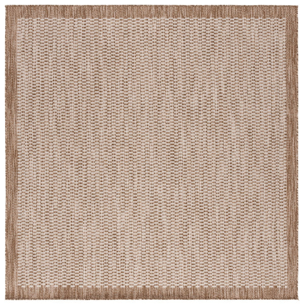 Safavieh Beach Contemporary Round Area Rug - Luxurious Plush Design For Indoor/Outdoor Elegant Spaces Brown ,Ivory Polypropylene Bhs404t-8