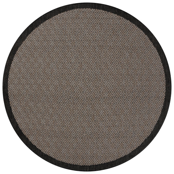 Safavieh Beach Indoor/Outdoor Elegant Diamond Pattern Rug - Durable, Stylish, Easy Maintenance, Modern Charm Black ,Ivory Polypropylene Bhs406z-7sq