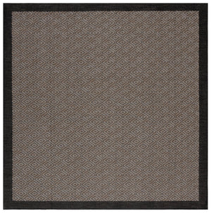 Safavieh Beach Indoor/Outdoor Elegant Diamond Pattern Rug - Durable, Stylish, Easy Maintenance, Modern Charm Black ,Ivory Polypropylene Bhs406z-7sq