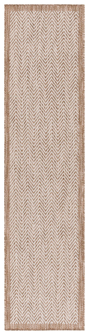 Safavieh Beach Area Rug – Elegant Herringbone Design For Indoor/Outdoor Spaces, Durable & Stylish Home Decor Brown ,Ivory Polypropylene Bhs408t-28