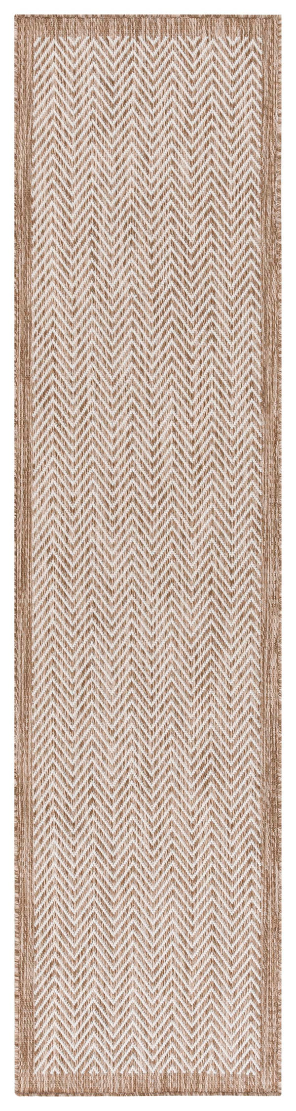 Safavieh Beach Area Rug – Elegant Herringbone Design For Indoor/Outdoor Spaces, Durable & Stylish Home Decor Brown ,Ivory Polypropylene Bhs408t-28