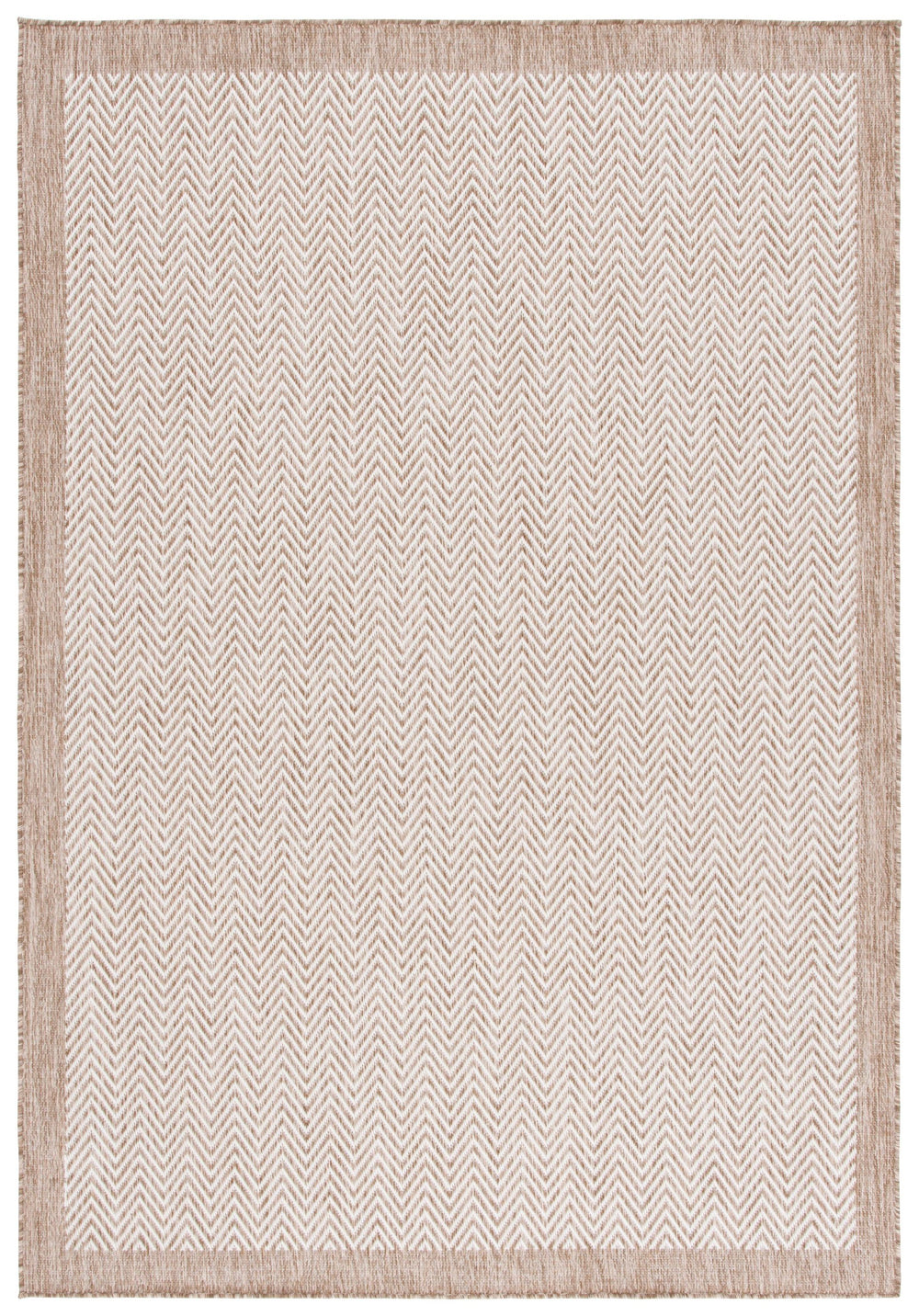 Safavieh Beach Area Rug – Elegant Herringbone Design For Indoor/Outdoor Spaces, Durable & Stylish Home Decor Brown ,Ivory Polypropylene Bhs408t-28