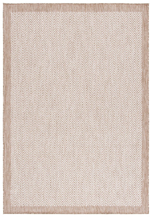 Safavieh Beach Area Rug – Elegant Herringbone Design For Indoor/Outdoor Spaces, Durable & Stylish Home Decor Brown ,Ivory Polypropylene Bhs408t-28