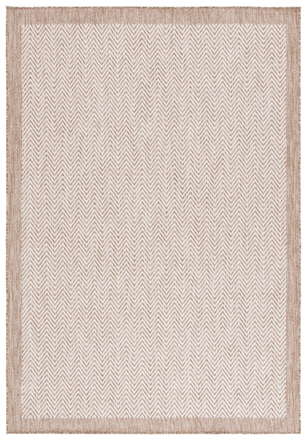 Safavieh Beach Area Rug – Elegant Herringbone Design For Indoor/Outdoor Spaces, Durable & Stylish Home Decor Brown ,Ivory Polypropylene Bhs408t-28