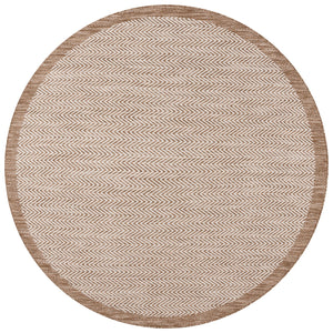 Safavieh Beach Area Rug – Elegant Herringbone Design For Indoor/Outdoor Spaces, Durable & Stylish Home Decor Brown ,Ivory Polypropylene Bhs408t-28