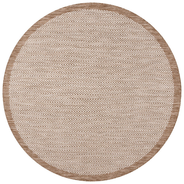 Safavieh Beach Area Rug – Elegant Herringbone Design For Indoor/Outdoor Spaces, Durable & Stylish Home Decor Brown ,Ivory Polypropylene Bhs408t-28
