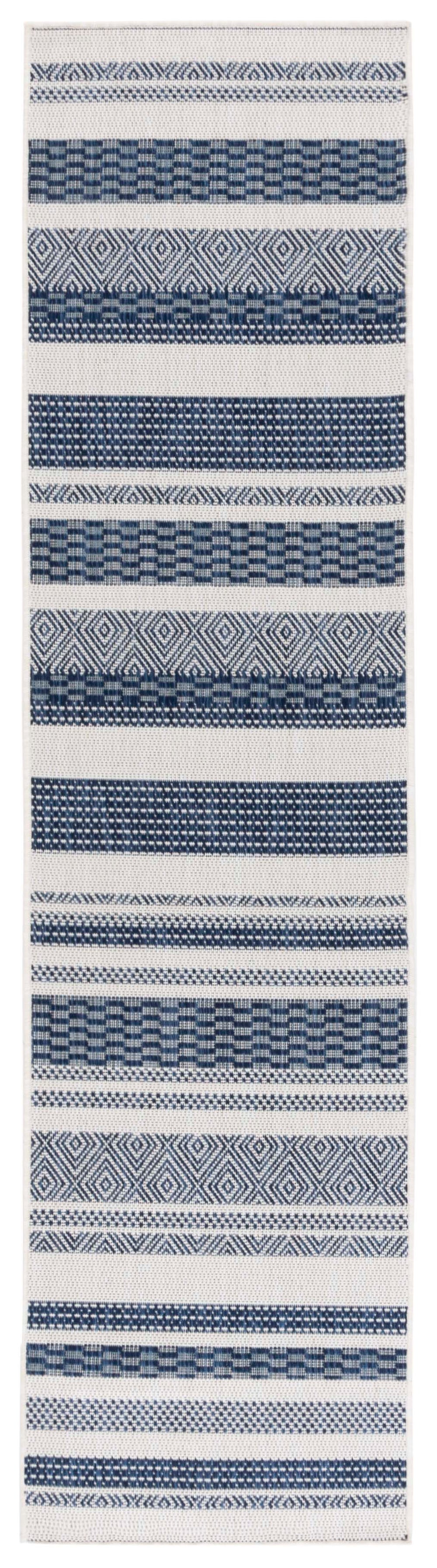 Safavieh Beach Area Rug - Elegant Power-loomed Design In Navy And Ivory For Stylish Indoor & Outdoor Spaces Brown ,Ivory Polypropylene Bhs410t-7sq