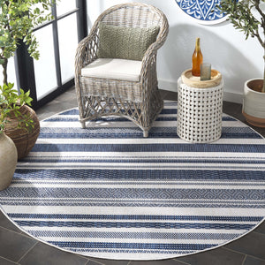 Safavieh Beach Area Rug - Elegant Power-loomed Design In Navy And Ivory For Stylish Indoor & Outdoor Spaces Brown ,Ivory Polypropylene Bhs410t-7sq