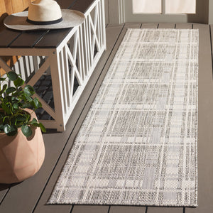 Safavieh Beach Modern Elegance Grey And Ivory Square Area Rug For Indoor And Outdoor Spaces – Durable Style Grey ,Ivory Polypropylene Bhs412f-7sq