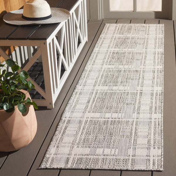 Safavieh Beach Modern Elegance Grey And Ivory Square Area Rug For Indoor And Outdoor Spaces – Durable Style Grey ,Ivory Polypropylene Bhs412f-7sq
