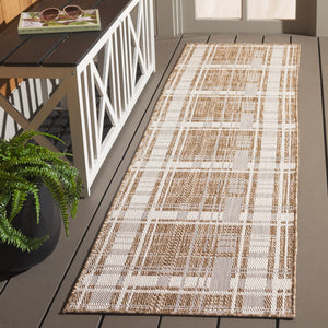 Safavieh Beach Modern Elegance Grey And Ivory Square Area Rug For Indoor And Outdoor Spaces – Durable Style Brown ,Ivory Polypropylene Bhs412t-28
