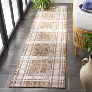 Safavieh Beach Modern Elegance Grey And Ivory Square Area Rug For Indoor And Outdoor Spaces – Durable Style Brown ,Ivory Polypropylene Bhs412t-28