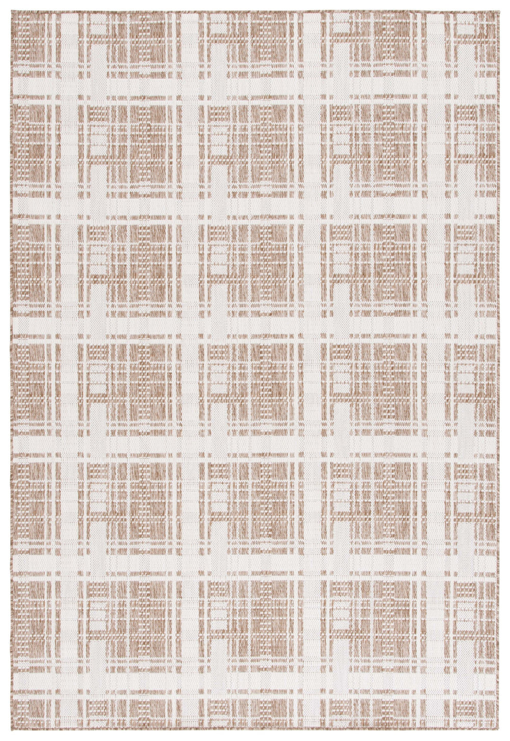 Safavieh Beach Modern Elegance Grey And Ivory Square Area Rug For Indoor And Outdoor Spaces – Durable Style Brown ,Ivory Polypropylene Bhs412t-28