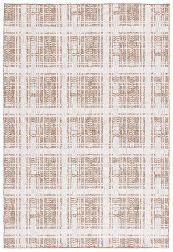 Safavieh Beach Modern Elegance Grey And Ivory Square Area Rug For Indoor And Outdoor Spaces – Durable Style Brown ,Ivory Polypropylene Bhs412t-28