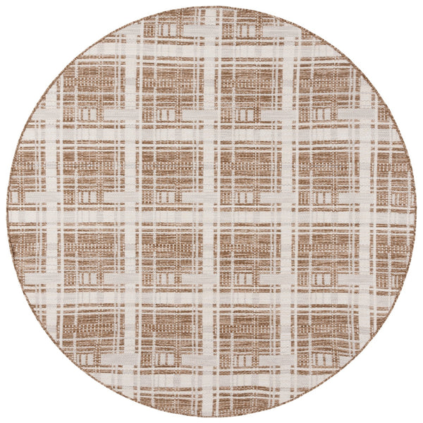 Safavieh Beach Modern Elegance Grey And Ivory Square Area Rug For Indoor And Outdoor Spaces – Durable Style Brown ,Ivory Polypropylene Bhs412t-28