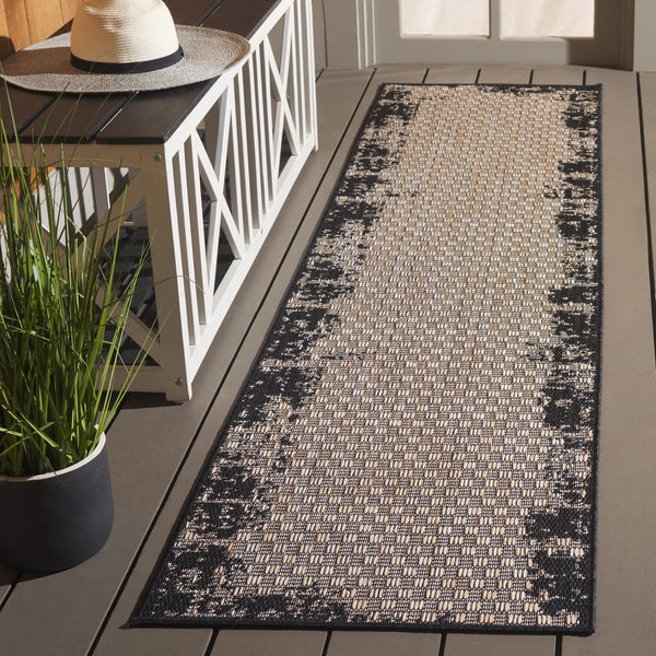 Safavieh Beach Area Rug - Stylish Indoor/Outdoor Design In Elegant Black And Beige, Perfect For Modern Decor Black ,Beige Polypropylene Bhs414z-7sq