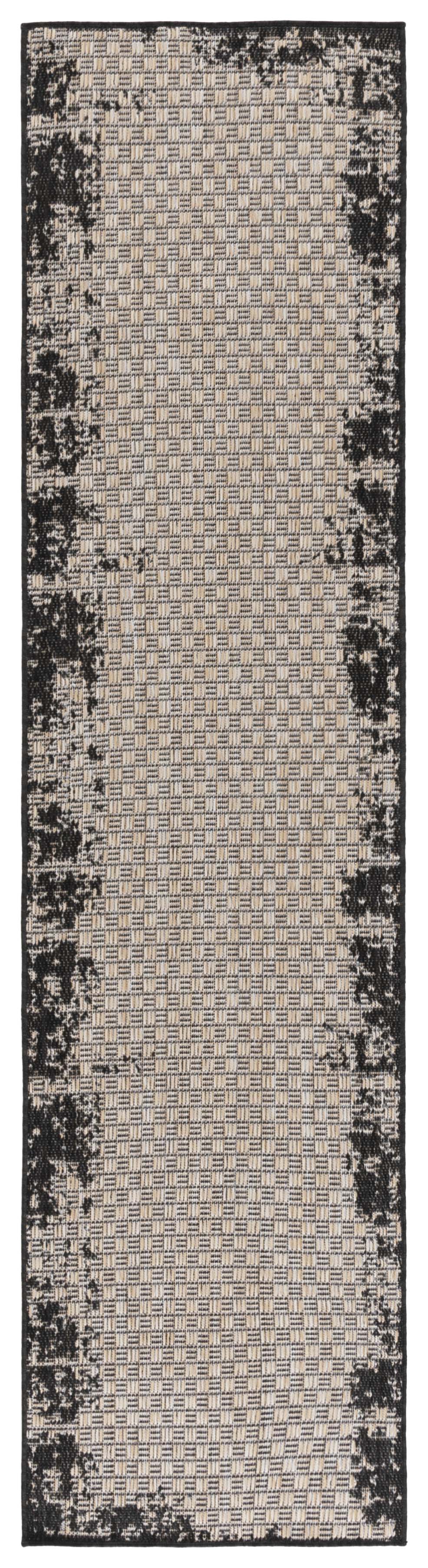 Safavieh Beach Area Rug - Stylish Indoor/Outdoor Design In Elegant Black And Beige, Perfect For Modern Decor Black ,Beige Polypropylene Bhs414z-7sq