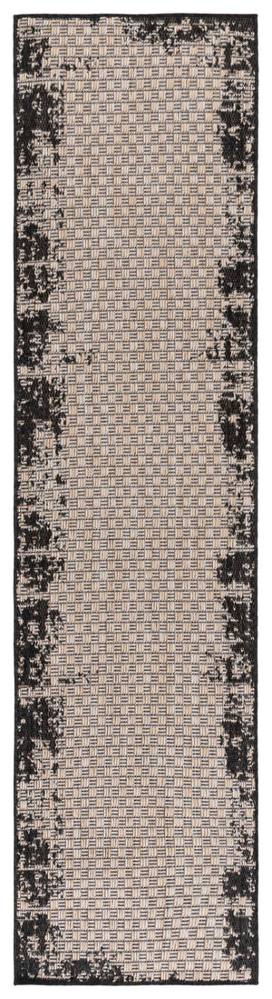 Safavieh Beach Area Rug - Stylish Indoor/Outdoor Design In Elegant Black And Beige, Perfect For Modern Decor Black ,Beige Polypropylene Bhs414z-7sq