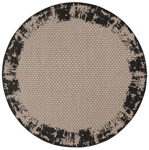 Safavieh Beach Area Rug - Stylish Indoor/Outdoor Design In Elegant Black And Beige, Perfect For Modern Decor Black ,Beige Polypropylene Bhs414z-7sq