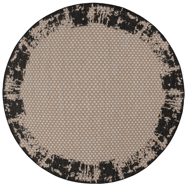 Safavieh Beach Area Rug - Stylish Indoor/Outdoor Design In Elegant Black And Beige, Perfect For Modern Decor Black ,Beige Polypropylene Bhs414z-7sq