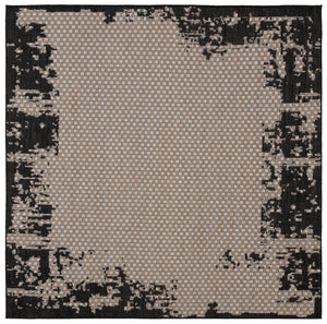 Safavieh Beach Area Rug - Stylish Indoor/Outdoor Design In Elegant Black And Beige, Perfect For Modern Decor Black ,Beige Polypropylene Bhs414z-7sq
