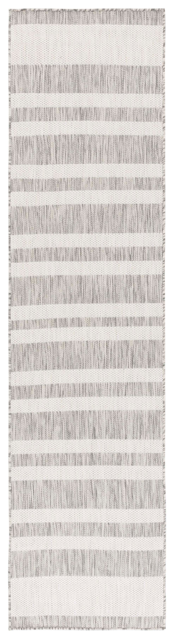 Safavieh Beach Stylish Medium Area Rug - Chic Striped Design For Indoor & Outdoor Spaces, Durable & Elegant Grey ,Ivory Polypropylene Bhs416f-28