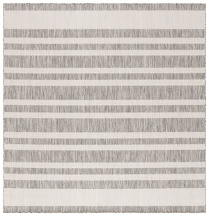 Safavieh Beach Stylish Medium Area Rug - Chic Striped Design For Indoor & Outdoor Spaces, Durable & Elegant Grey ,Ivory Polypropylene Bhs416f-28