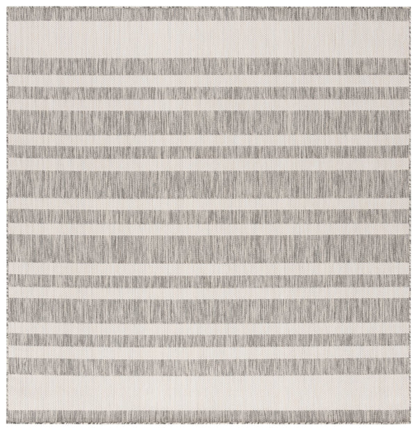 Safavieh Beach Stylish Medium Area Rug - Chic Striped Design For Indoor & Outdoor Spaces, Durable & Elegant Grey ,Ivory Polypropylene Bhs416f-28