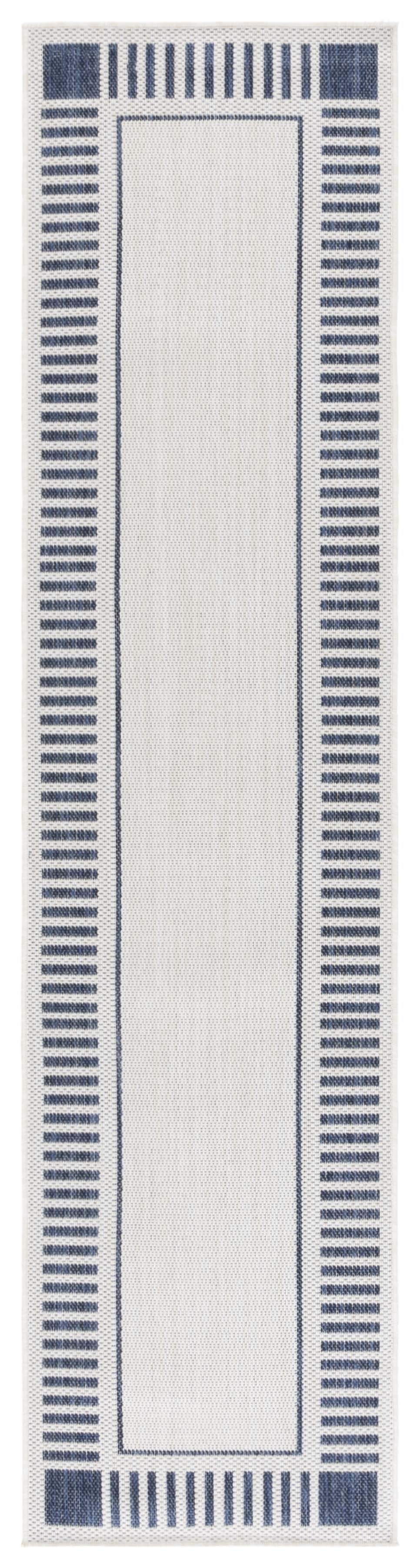 Safavieh Beach Coastal-inspired Area Rug In Elegant Ivory And Navy - Perfect For Indoor And Outdoor Spaces Ivory ,Navy Polypropylene Bhs420n-7sq