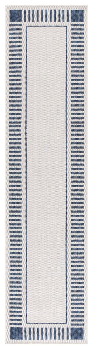 Safavieh Beach Coastal-inspired Area Rug In Elegant Ivory And Navy - Perfect For Indoor And Outdoor Spaces Ivory ,Navy Polypropylene Bhs420n-7sq