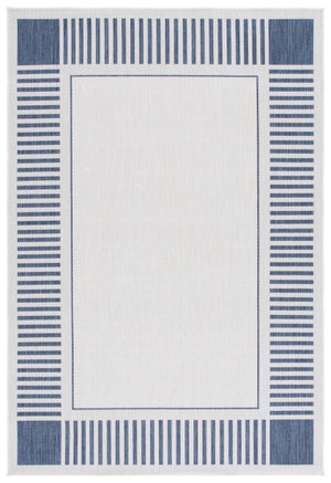 Safavieh Beach Coastal-inspired Area Rug In Elegant Ivory And Navy - Perfect For Indoor And Outdoor Spaces Ivory ,Navy Polypropylene Bhs420n-7sq