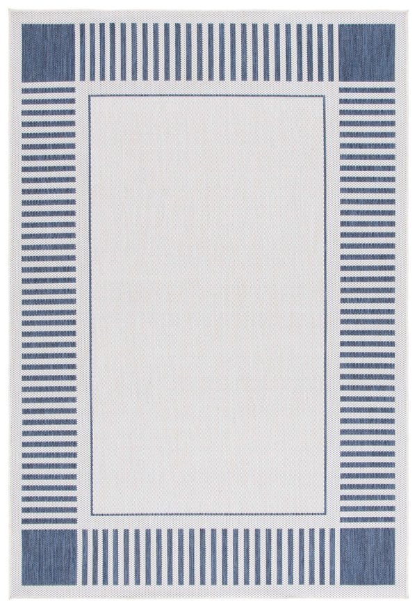 Safavieh Beach Coastal-inspired Area Rug In Elegant Ivory And Navy - Perfect For Indoor And Outdoor Spaces Ivory ,Navy Polypropylene Bhs420n-7sq