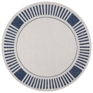 Safavieh Beach Coastal-inspired Area Rug In Elegant Ivory And Navy - Perfect For Indoor And Outdoor Spaces Ivory ,Navy Polypropylene Bhs420n-7sq