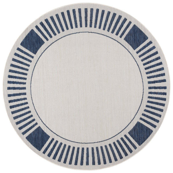 Safavieh Beach Coastal-inspired Area Rug In Elegant Ivory And Navy - Perfect For Indoor And Outdoor Spaces Ivory ,Navy Polypropylene Bhs420n-7sq