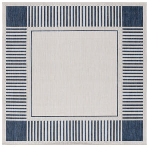 Safavieh Beach Coastal-inspired Area Rug In Elegant Ivory And Navy - Perfect For Indoor And Outdoor Spaces Ivory ,Navy Polypropylene Bhs420n-7sq