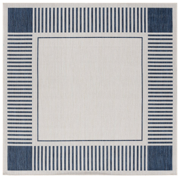 Safavieh Beach Coastal-inspired Area Rug In Elegant Ivory And Navy - Perfect For Indoor And Outdoor Spaces Ivory ,Navy Polypropylene Bhs420n-7sq