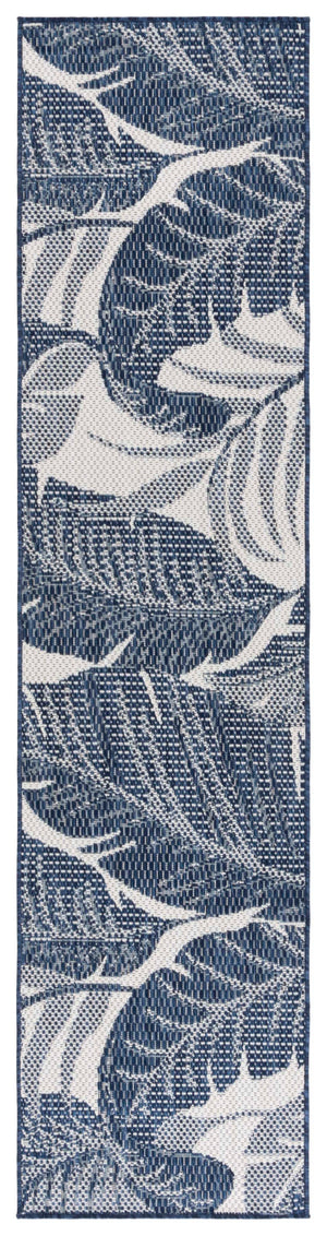 Safavieh Beach Elegant Navy And Ivory Area Rug – 6'7" Square, Durable Power-loomed Design For Indoor/Outdoor Use Navy ,Ivory Polypropylene Bhs422n-7r