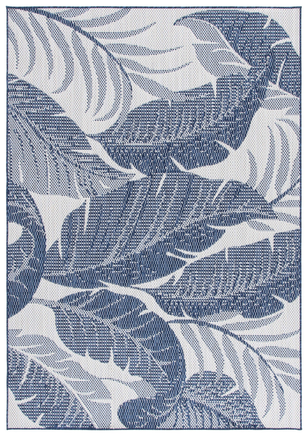 Safavieh Beach Elegant Navy And Ivory Area Rug – 6'7" Square, Durable Power-loomed Design For Indoor/Outdoor Use Navy ,Ivory Polypropylene Bhs422n-7r