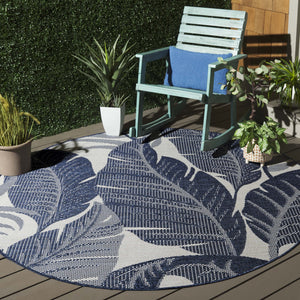 Safavieh Beach Elegant Navy And Ivory Area Rug – 6'7" Square, Durable Power-loomed Design For Indoor/Outdoor Use Navy ,Ivory Polypropylene Bhs422n-7r