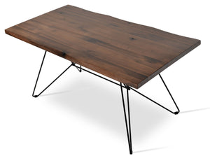 Soho Concept Billiani Live Edge Walnut Dining Table With Black Steel Base - Modern Elegance, 160x80 Cm Walnut,Black  Soho-concept-dining-chair-13635