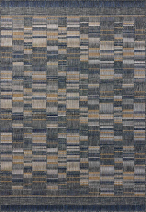 Loloi Birch BIR-04 Power Loomed Indoor/Outdoor Accent Rug Denim ,Gold 100% Polypropylene Pile BIRCBIR-04DEGO2339