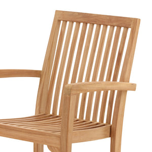 Karina Living Ashdown Arm Chair - Elegant Solid Teak Seating for Indoor/Outdoor Living, Weather Resistant Design BJ002